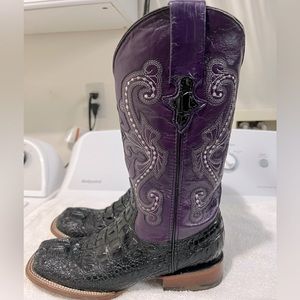 Women’s Black Ferrini Caiman Boots